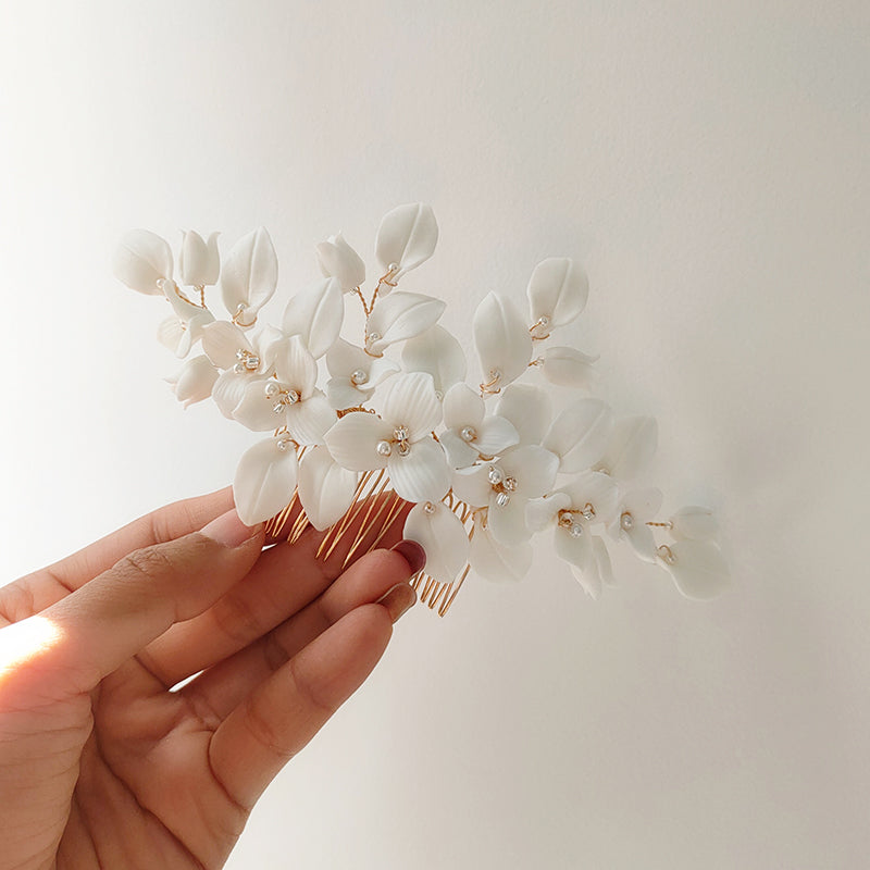 Romantic Foral Bridal Hair Comb