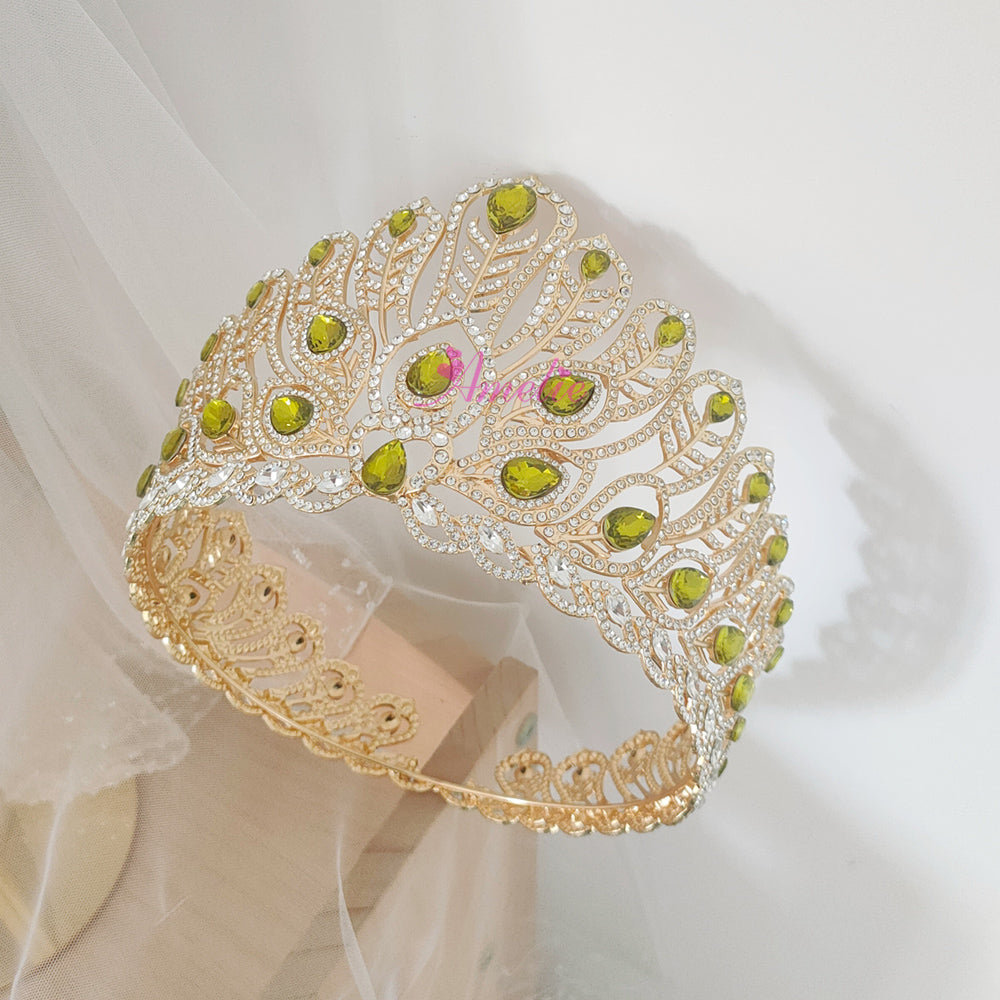 Vintage Baroque Bridal Hair Accessories Crown Crystal Queen Crown Large Tall Pageant Rhinestone Tiara Crown