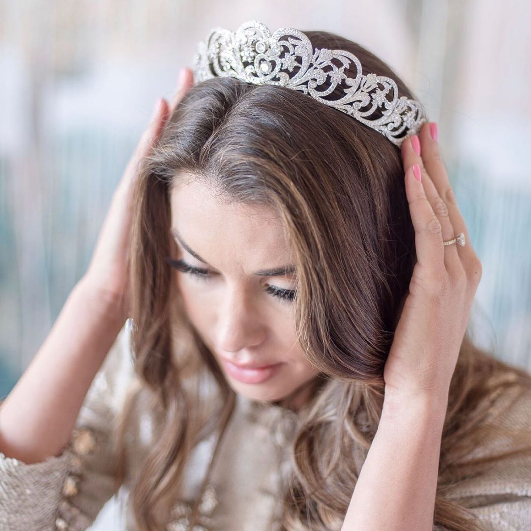 Luxury Bridal Hair Accessories Crown Cubic Zirconia Royal Replica Wedding Tiara