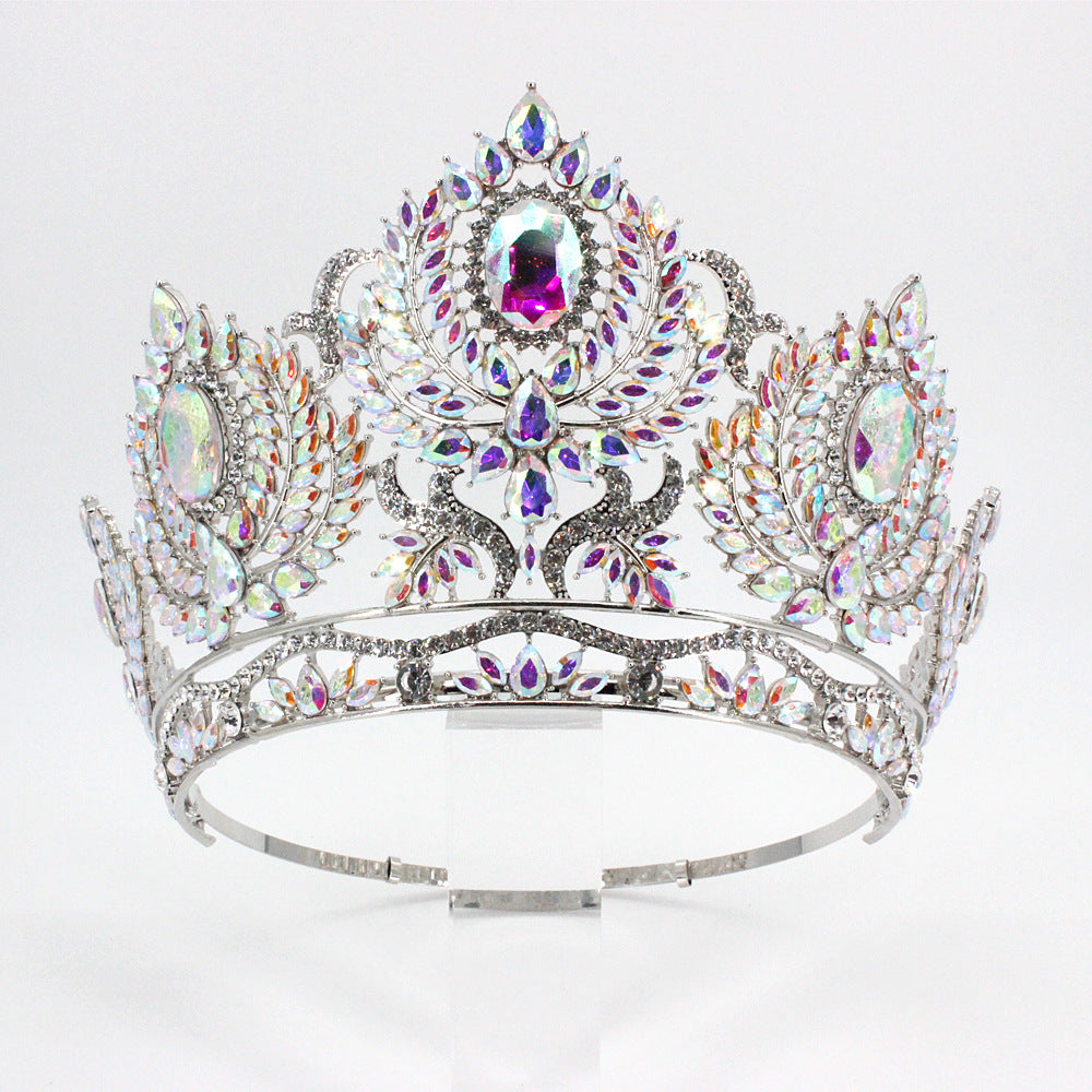 Large Diamond Crown Tiara Beauty Pageant Miss World Universe Princess Bridal Wedding Birthday Crystals Hair Accessory