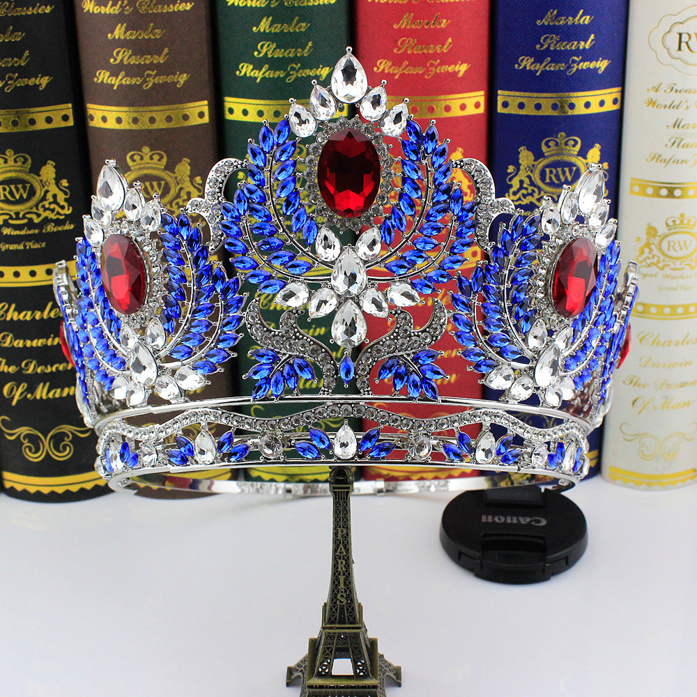 Large Diamond Crown Tiara Beauty Pageant Miss World Universe Princess Bridal Wedding Birthday Crystals Hair Accessory