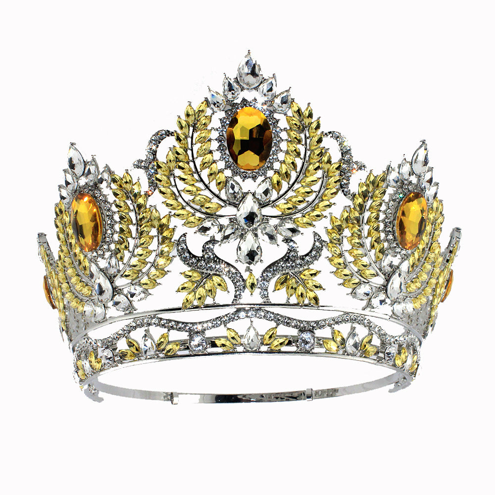 Large Diamond Crown Tiara Beauty Pageant Miss World Universe Princess Bridal Wedding Birthday Crystals Hair Accessory