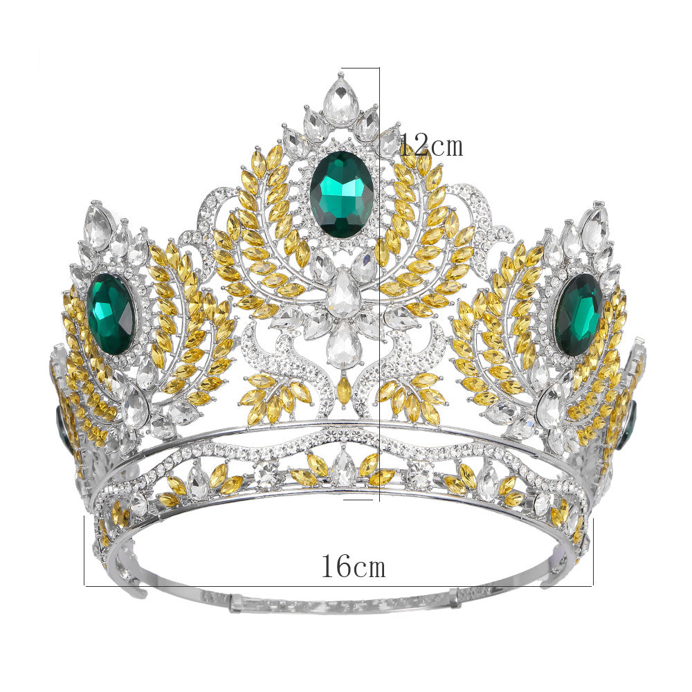 Large Diamond Crown Tiara Beauty Pageant Miss World Universe Princess Bridal Wedding Birthday Crystals Hair Accessory