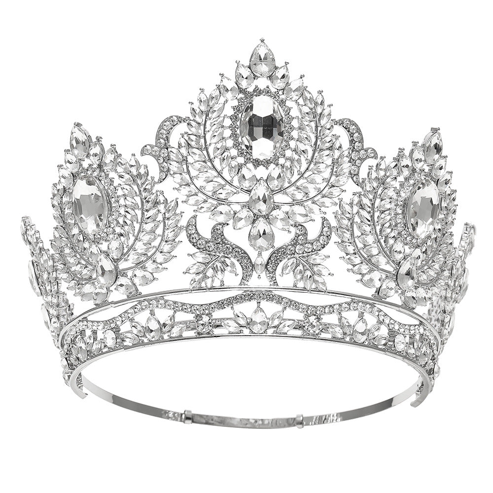 Large Diamond Crown Tiara Beauty Pageant Miss World Universe Princess Bridal Wedding Birthday Crystals Hair Accessory