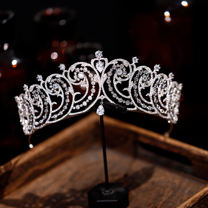 Vintage Court AAAAA Cubic Zirconia Wedding Crown Birthday Hair Accessories Tiaras