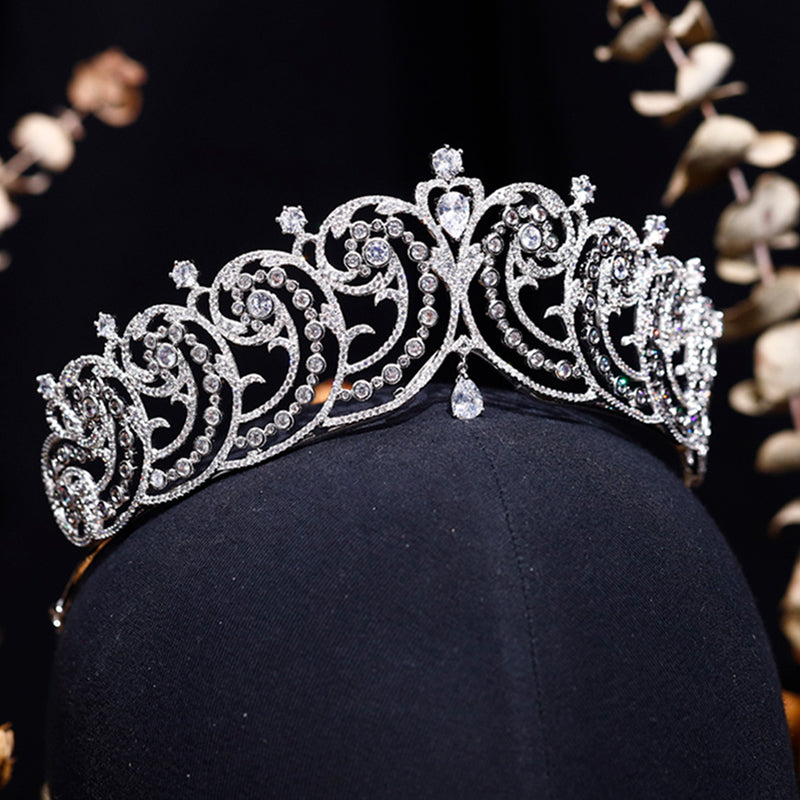 Vintage Court AAAAA Cubic Zirconia Wedding Crown Birthday Hair Accessories Tiaras