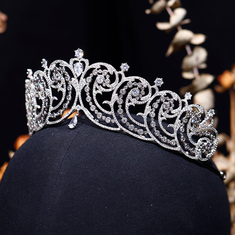 Vintage Court AAAAA Cubic Zirconia Wedding Crown Birthday Hair Accessories Tiaras