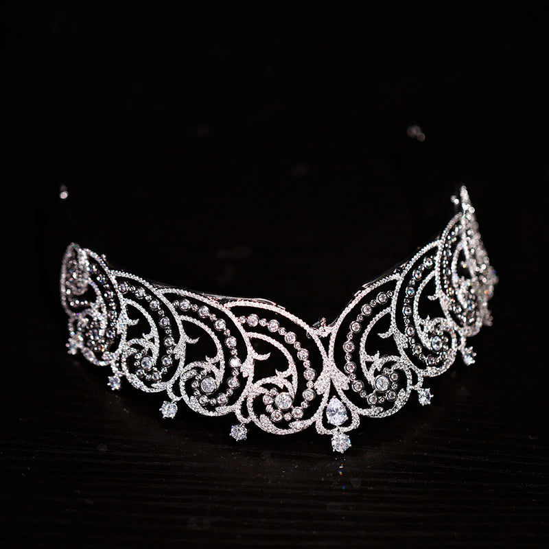 Vintage Court AAAAA Cubic Zirconia Wedding Crown Birthday Hair Accessories Tiaras