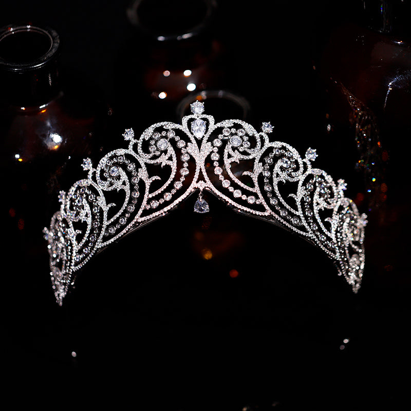 Vintage Court AAAAA Cubic Zirconia Wedding Crown Birthday Hair Accessories Tiaras