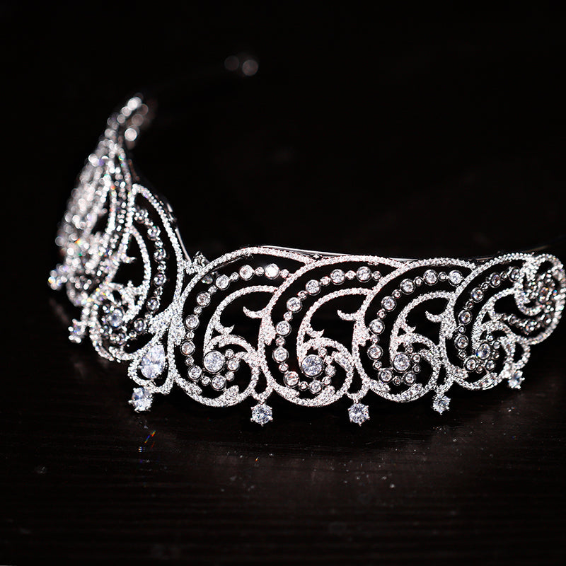 Vintage Court AAAAA Cubic Zirconia Wedding Crown Birthday Hair Accessories Tiaras