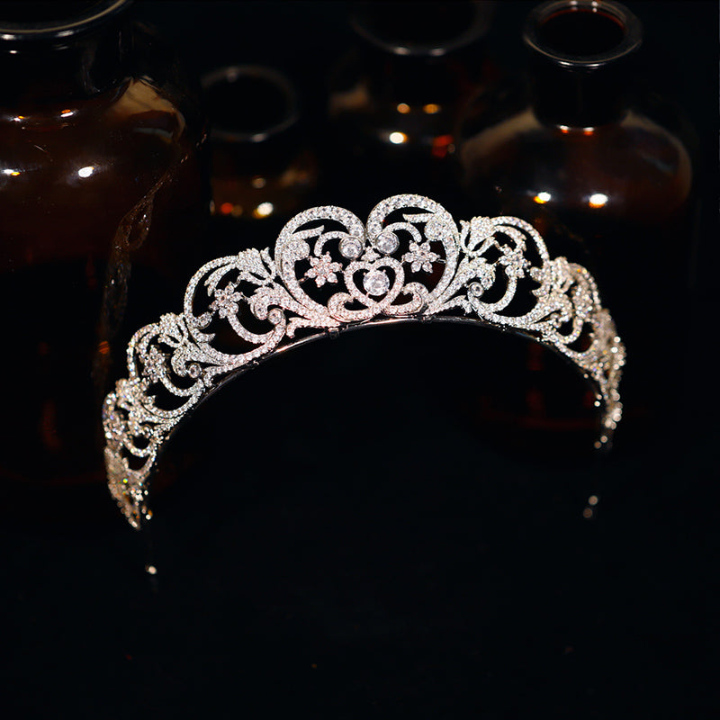 Luxury Bridal Hair Accessories Crown Cubic Zirconia Royal Replica Wedding Tiara