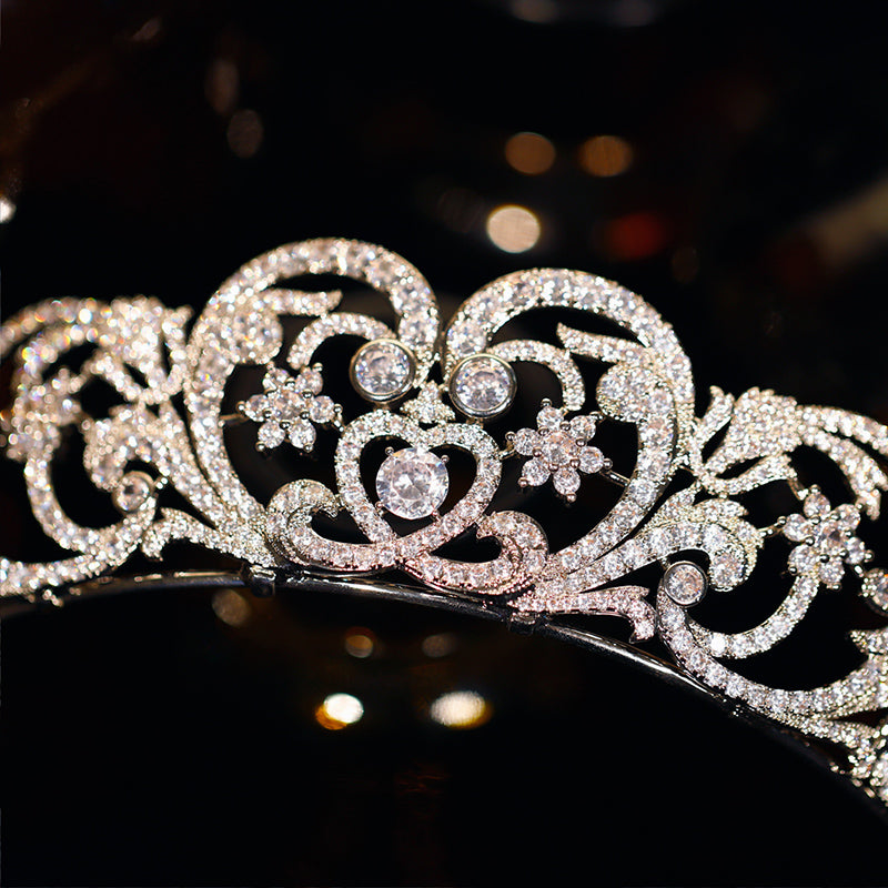 Luxury Bridal Hair Accessories Crown Cubic Zirconia Royal Replica Wedding Tiara