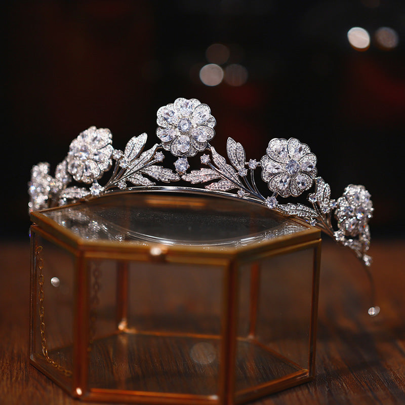 Vintage Royal Kate Rose Tiara Wedding Crown Banquet Hair Jewelry