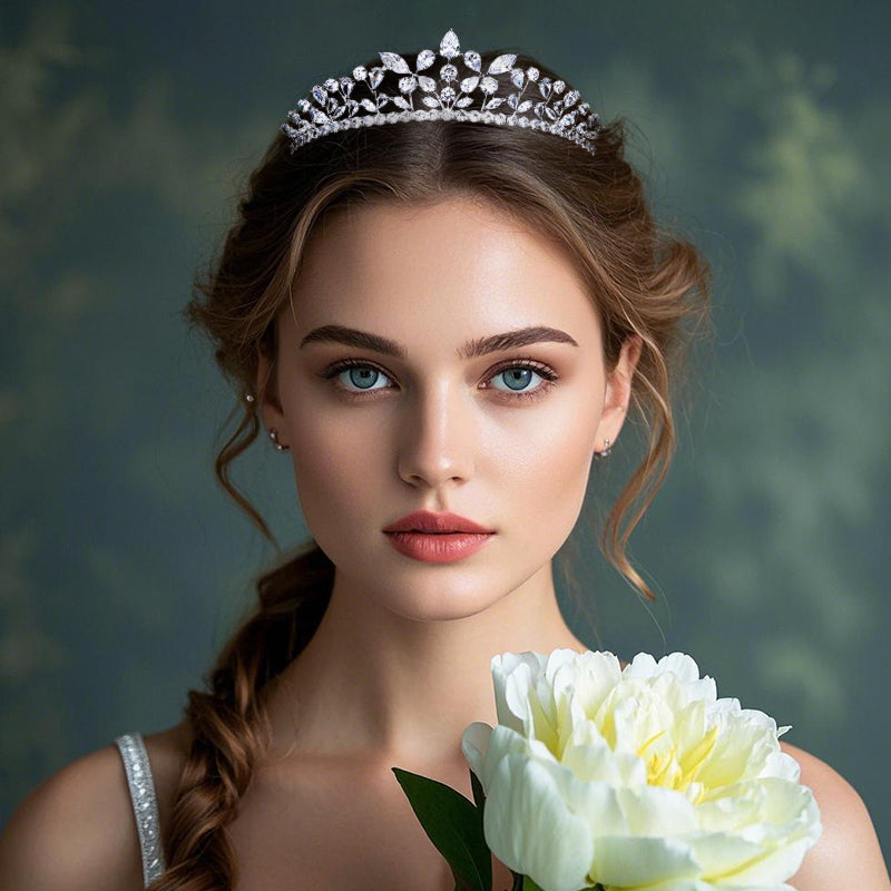 CZ Zircon Wedding and Quinceanera Tiara Crown