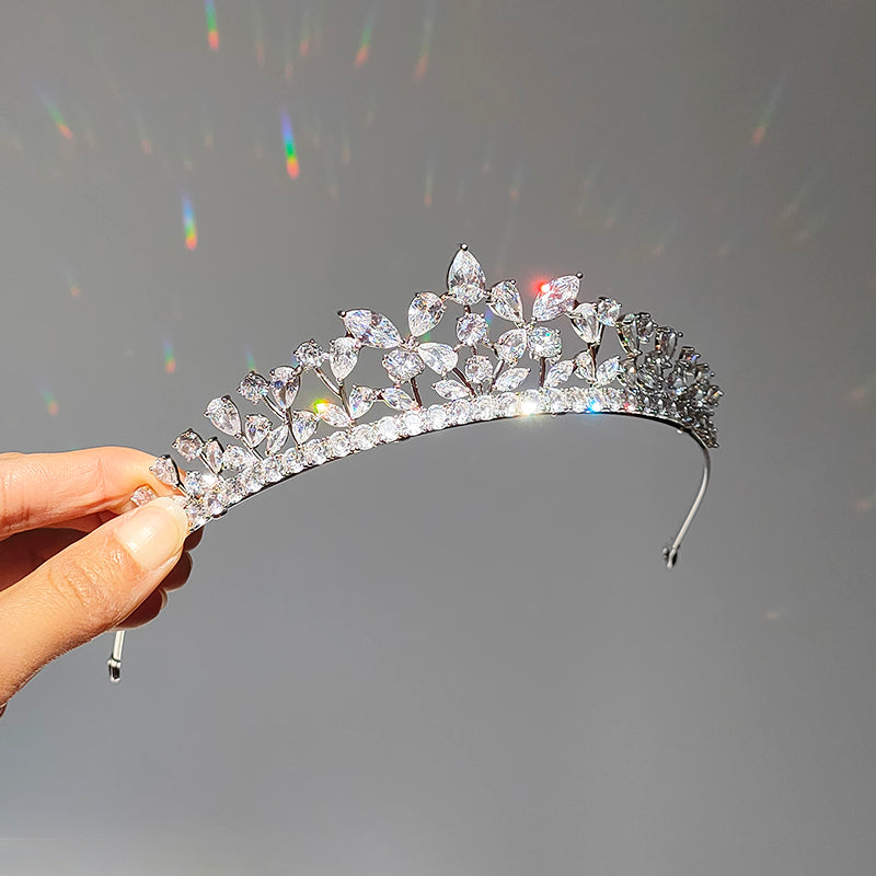 CZ Zircon Wedding and Quinceanera Tiara Crown