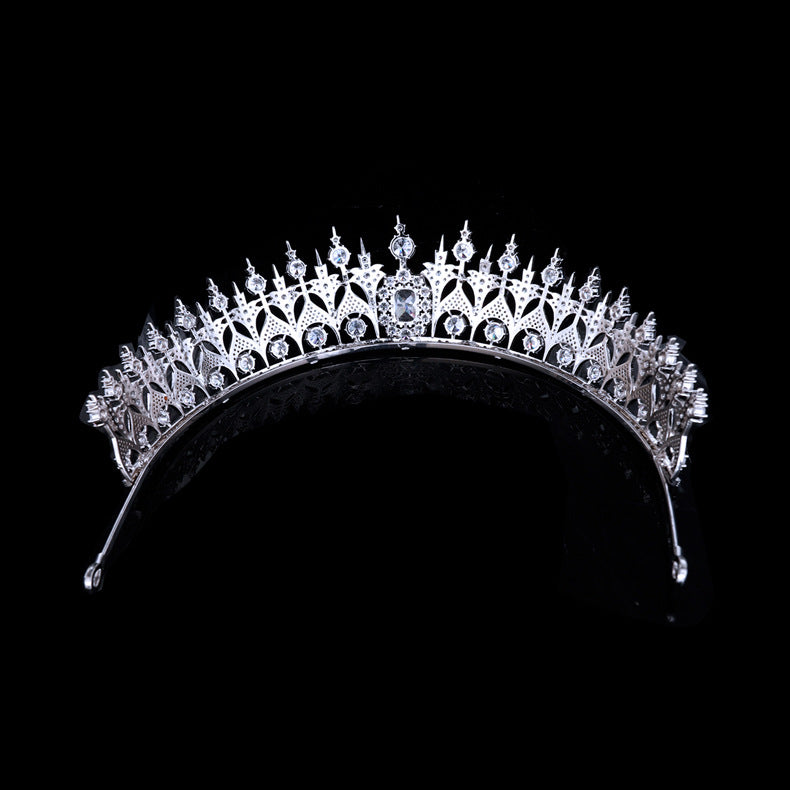Luxury Elegant Blue CZ Royal Replica Wedding Bridal Tiara Hair Crown