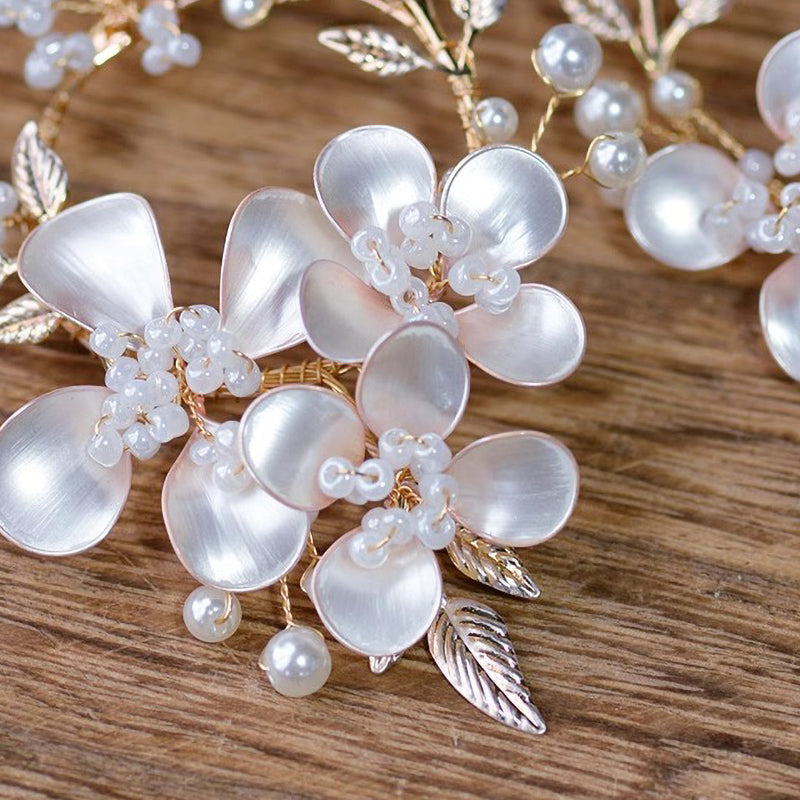 Forest Fairy Handmade Resin Liquid Flower Earrings Ear Clip Turkish Prom Wreath Jewelry