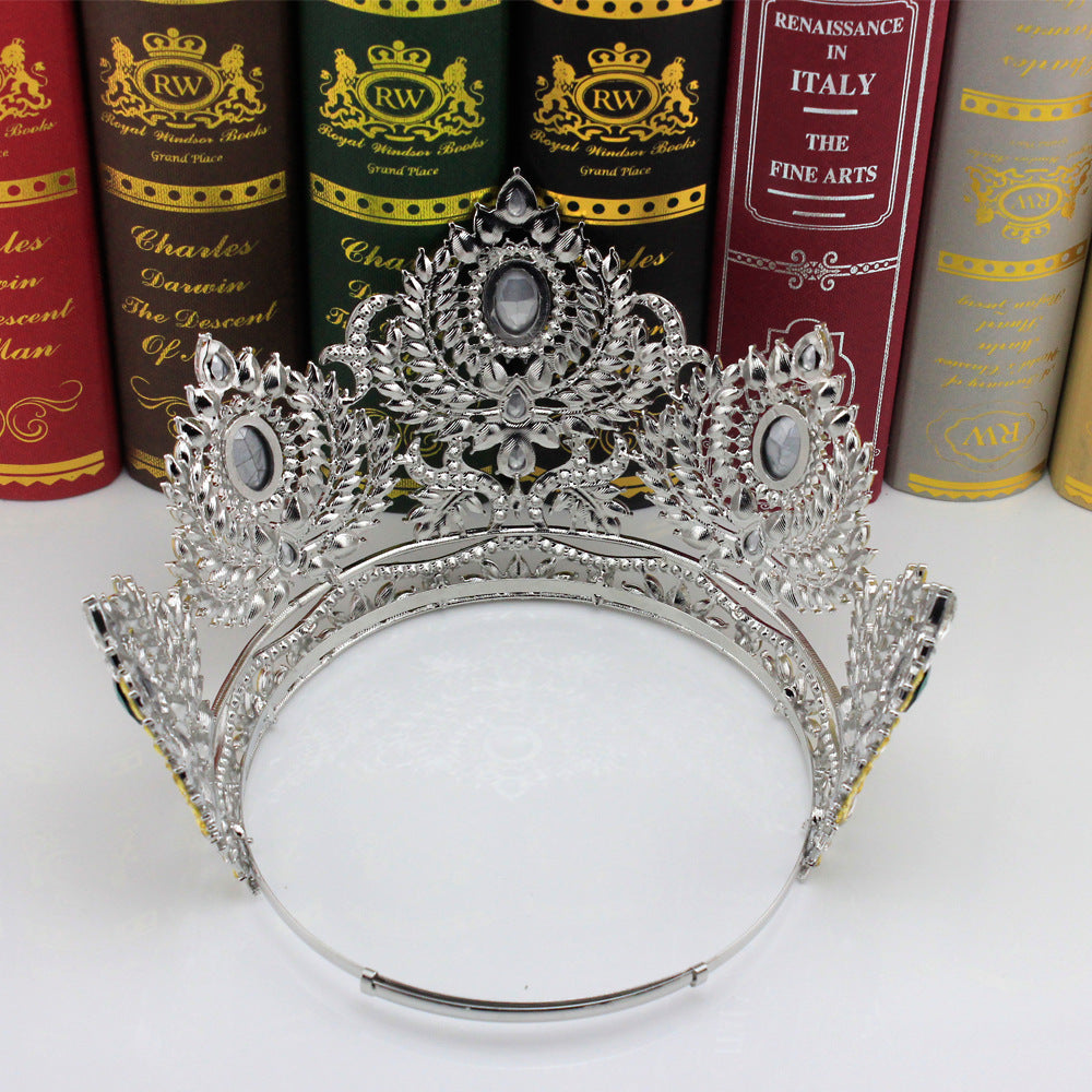 Large Diamond Crown Tiara Beauty Pageant Miss World Universe Princess Bridal Wedding Birthday Crystals Hair Accessory