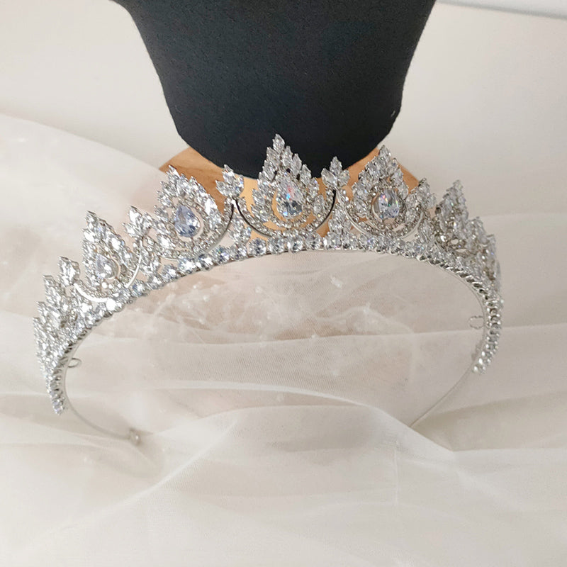 Classic Princess Birthday Engagement Tiara Zircon Crown