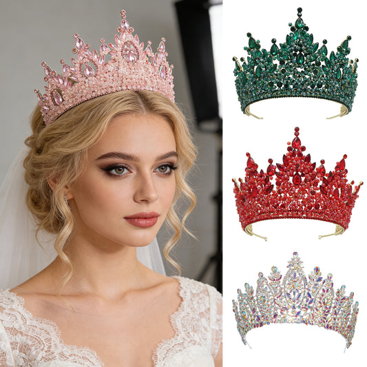 Quinceanera Party Prom Wedding Crystal Colorful Crowns