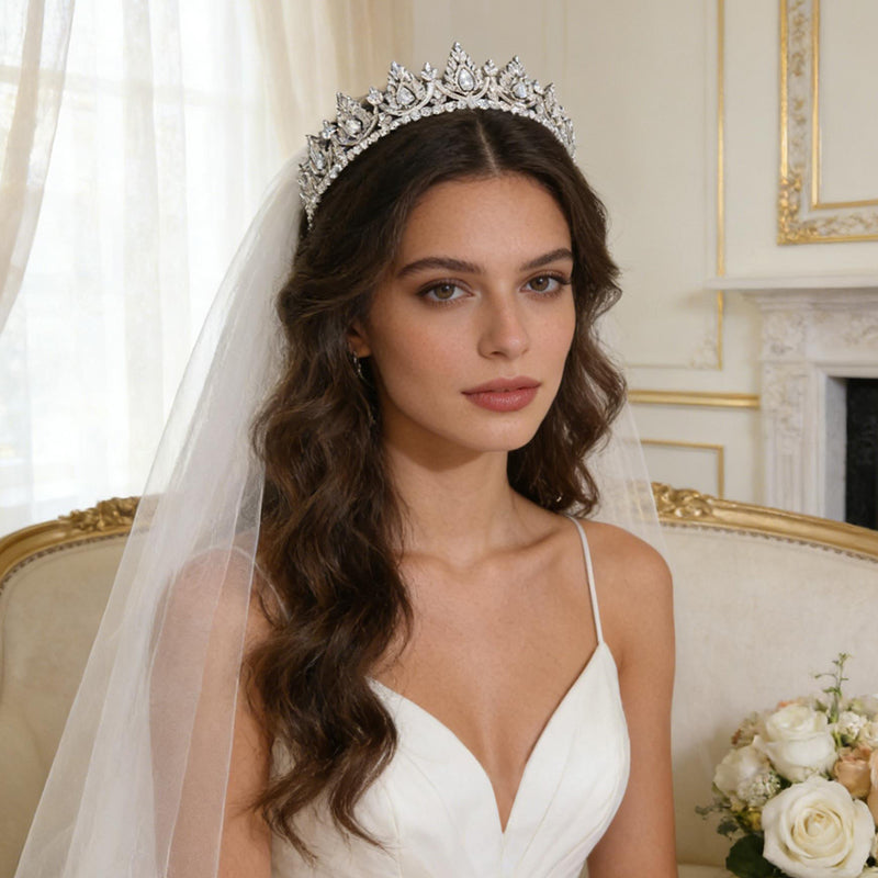 Classic Princess Birthday Engagement Tiara Zircon Crown