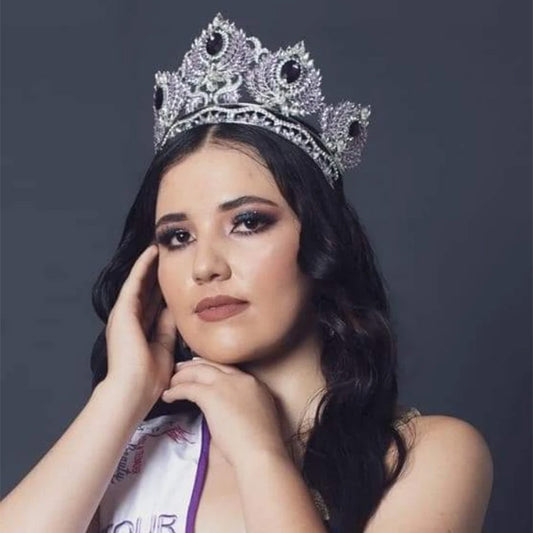 Large Diamond Crown Tiara Beauty Pageant Miss World Universe Princess Bridal Wedding Birthday Crystals Hair Accessory