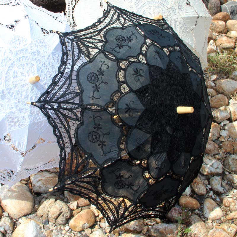 Bridal Lace Parasol - "Reawakening Romance" Collection | Handmade Wedding Umbrella in White, Beige, or Black