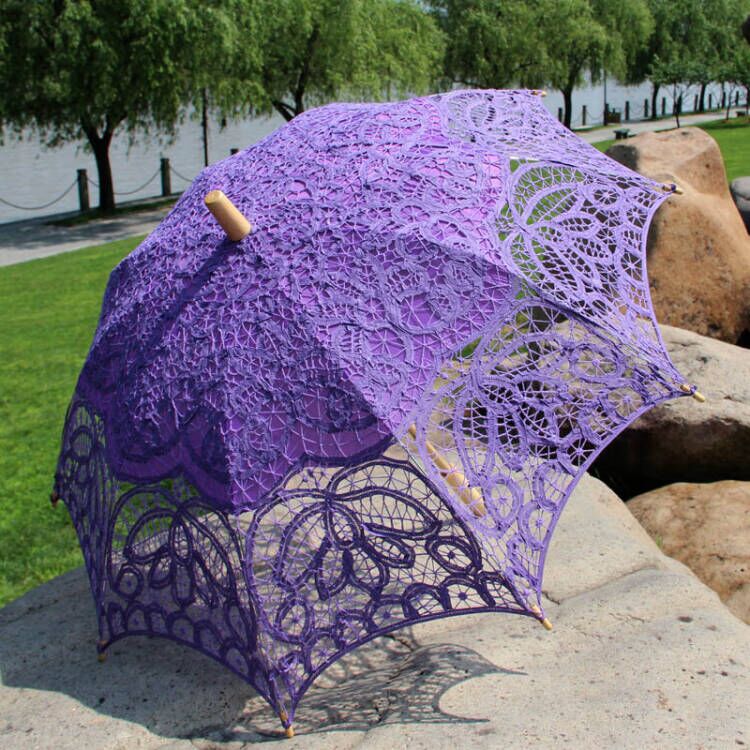 Embroidery Lace Parasols | Elegant Sun Protection for Weddings, Tea Parties & Stylish Strolls