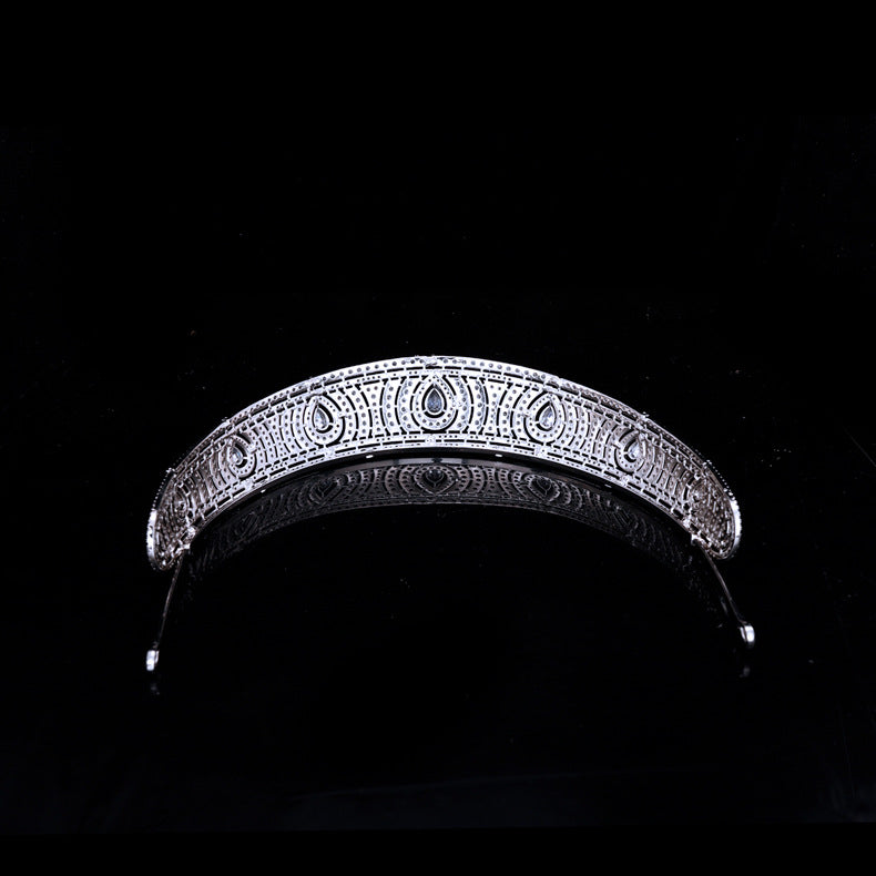 Exquisite Royal Cubic Zircon Tiara Crown Headpiece for Women Brida