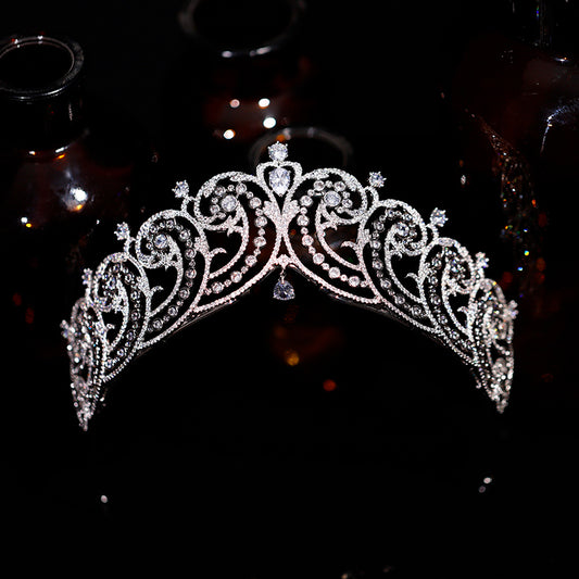 Vintage Court AAAAA Cubic Zirconia Wedding Crown Birthday Hair Accessories Tiaras