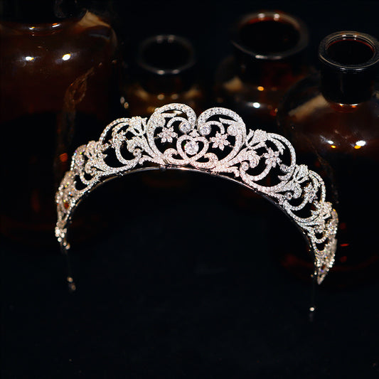 Luxury Bridal Hair Accessories Crown Cubic Zirconia Royal Replica Wedding Tiara