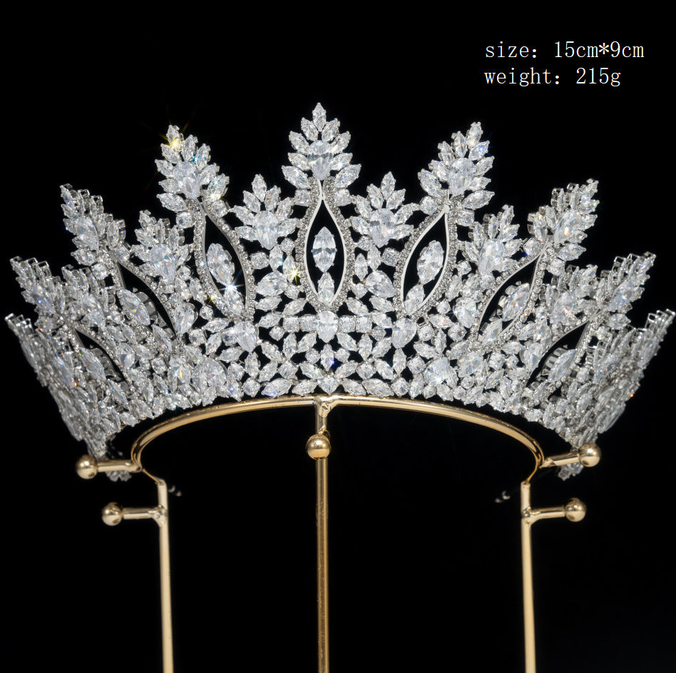 Luxurious Zircon Diamond Crown for Bridal Wedding Bithday Quinceanra