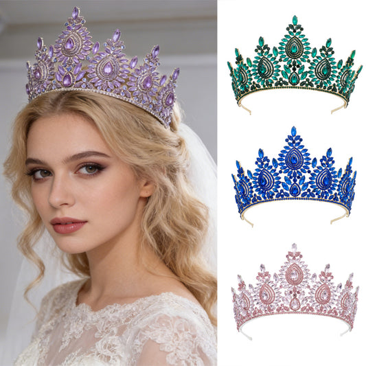 Luxury Baroque Rhinestone Crown Tiaras for Wedding,Quinceanera,Birthday,Sweet 16 age Party