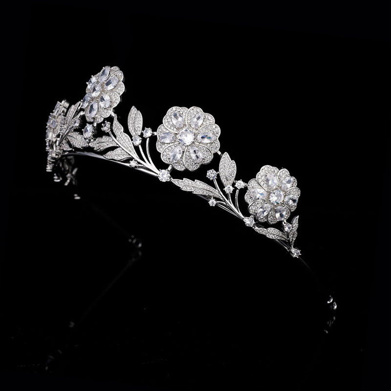Vintage Royal Kate Rose Tiara Wedding Crown Banquet Hair Jewelry