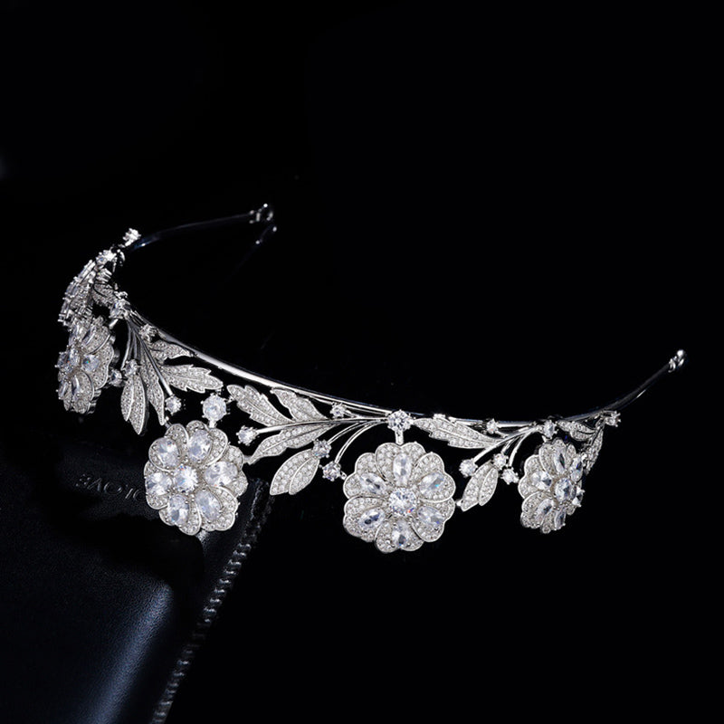 Vintage Royal Kate Rose Tiara Wedding Crown Banquet Hair Jewelry