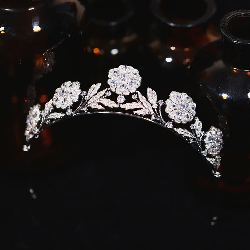 Vintage Royal Kate Rose Tiara Wedding Crown Banquet Hair Jewelry