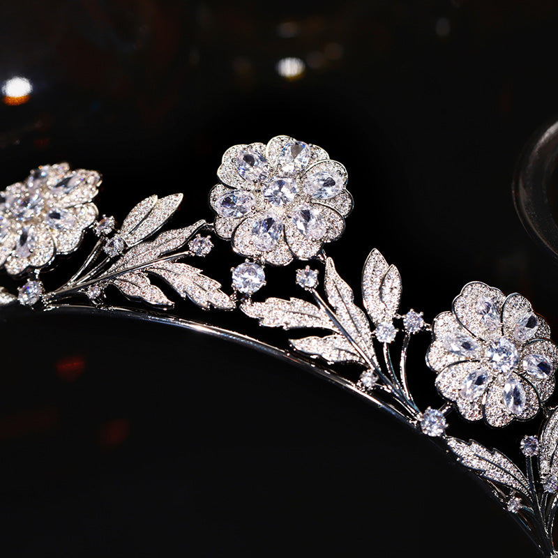 Vintage Royal Kate Rose Tiara Wedding Crown Banquet Hair Jewelry