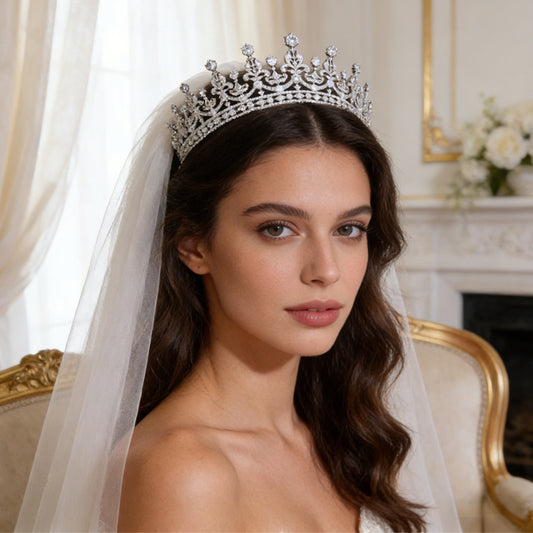 Starlight shining AAA zirconia crown is suitable for weddings, parties, quinceanera