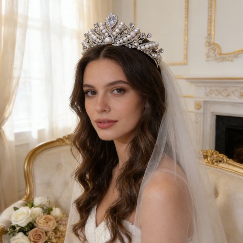 Wedding Crown with Rhinestone for Birthday Coming of Age Party
