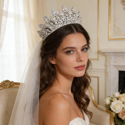 Luxurious Zircon Diamond Crown for Bridal Wedding Bithday Quinceanra