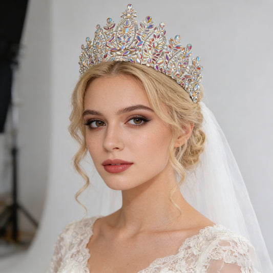 Vintage Rhinestone Crown Tiara Wedding Hair Accessories Princess Head Jewelry