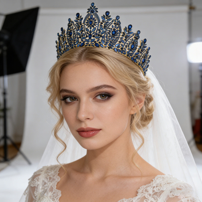Vintage Rhinestone Crown Tiara Wedding Hair Accessories Princess Head Jewelry