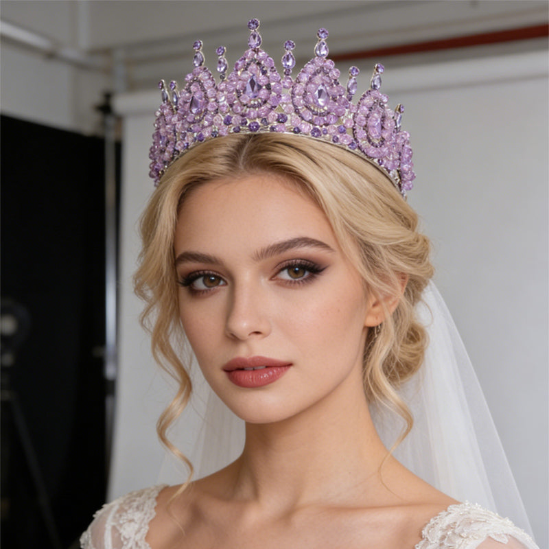 2026 Bridal Baroque Tiara Quinceanera Queen Girl Crowns