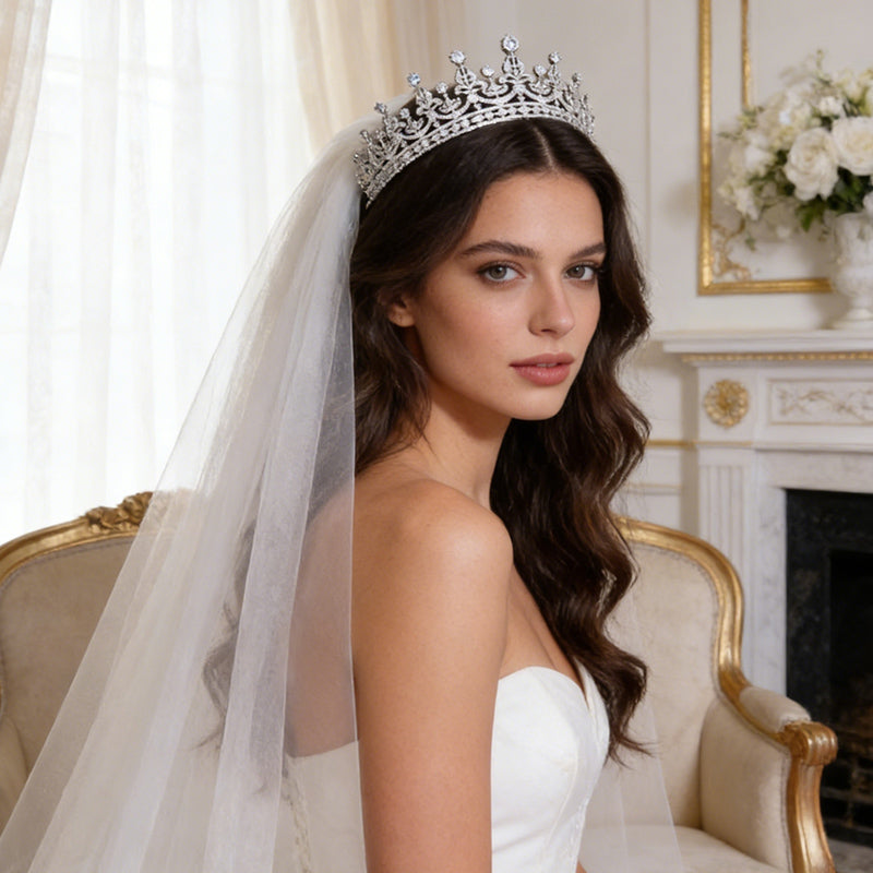 Starlight shining AAA zirconia crown is suitable for weddings, parties, quinceanera