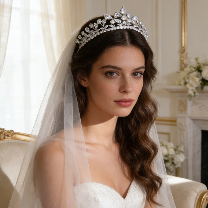 CZ Zircon Wedding and Quinceanera Tiara Crown