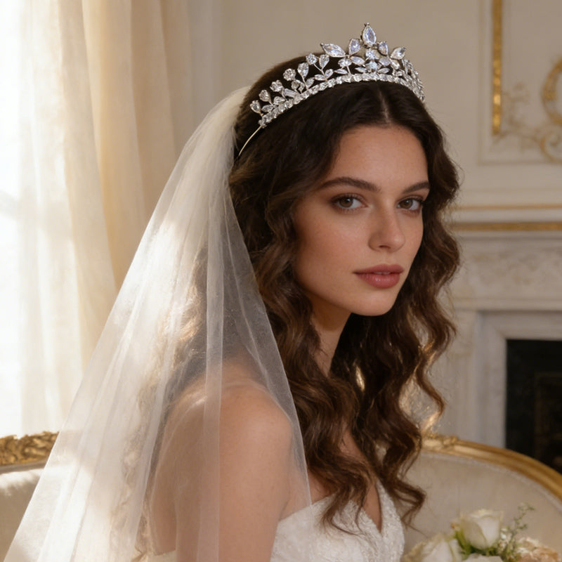 CZ Zircon Wedding and Quinceanera Tiara Crown