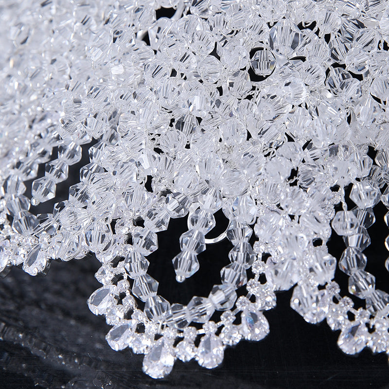 Statement Hair Piece Crystal Silver Crown For Wedding Party