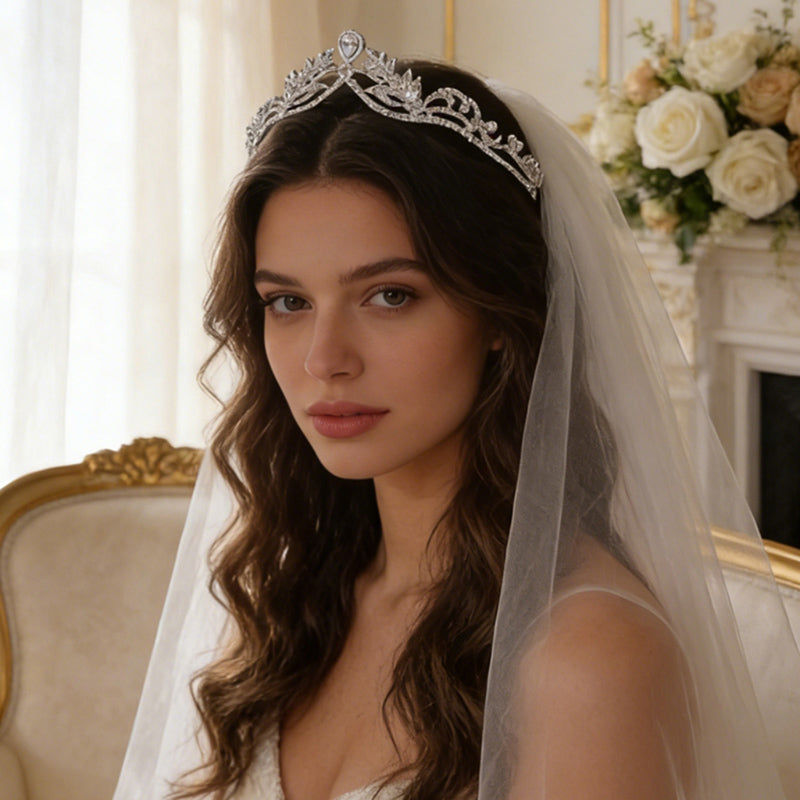 Minimalist Korean-Style Rhinestone Headband Tiara – Elegant Hair Accessory for Daily & Special Occasions