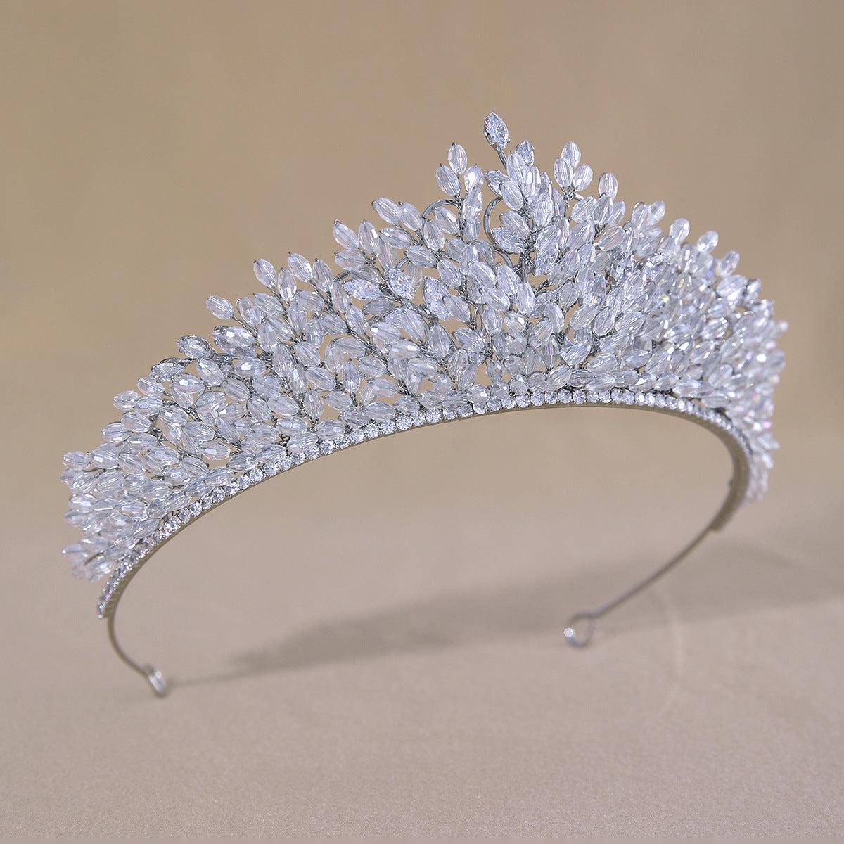 Vintage White K Zircon Crystal Wedding Bridal Crown Tiaras