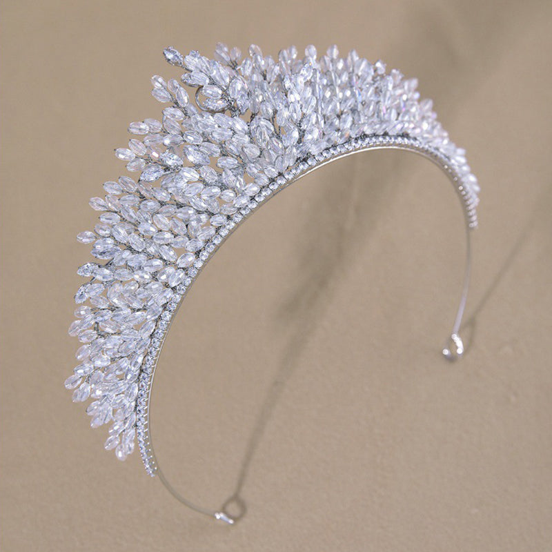 Vintage White K Zircon Crystal Wedding Bridal Crown Tiaras